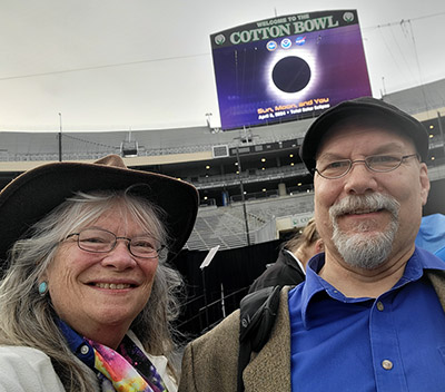 The PUNCH PI Craig DeForest and PUNCH Outreach 
				Lead Cherilynn Morrow at the Cotton Bowl.
