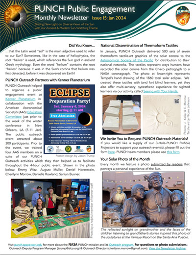 Example of newsletter content and format.