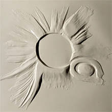 Thermoform tactile representing 1860 eclipse drawing.